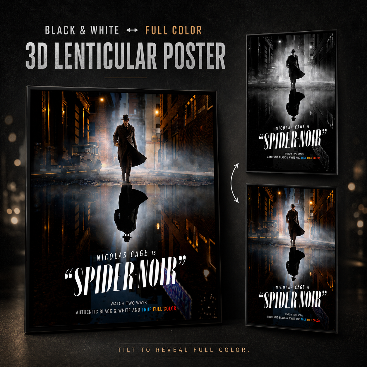 Spider Noir Lenticular 3D A3 Poster